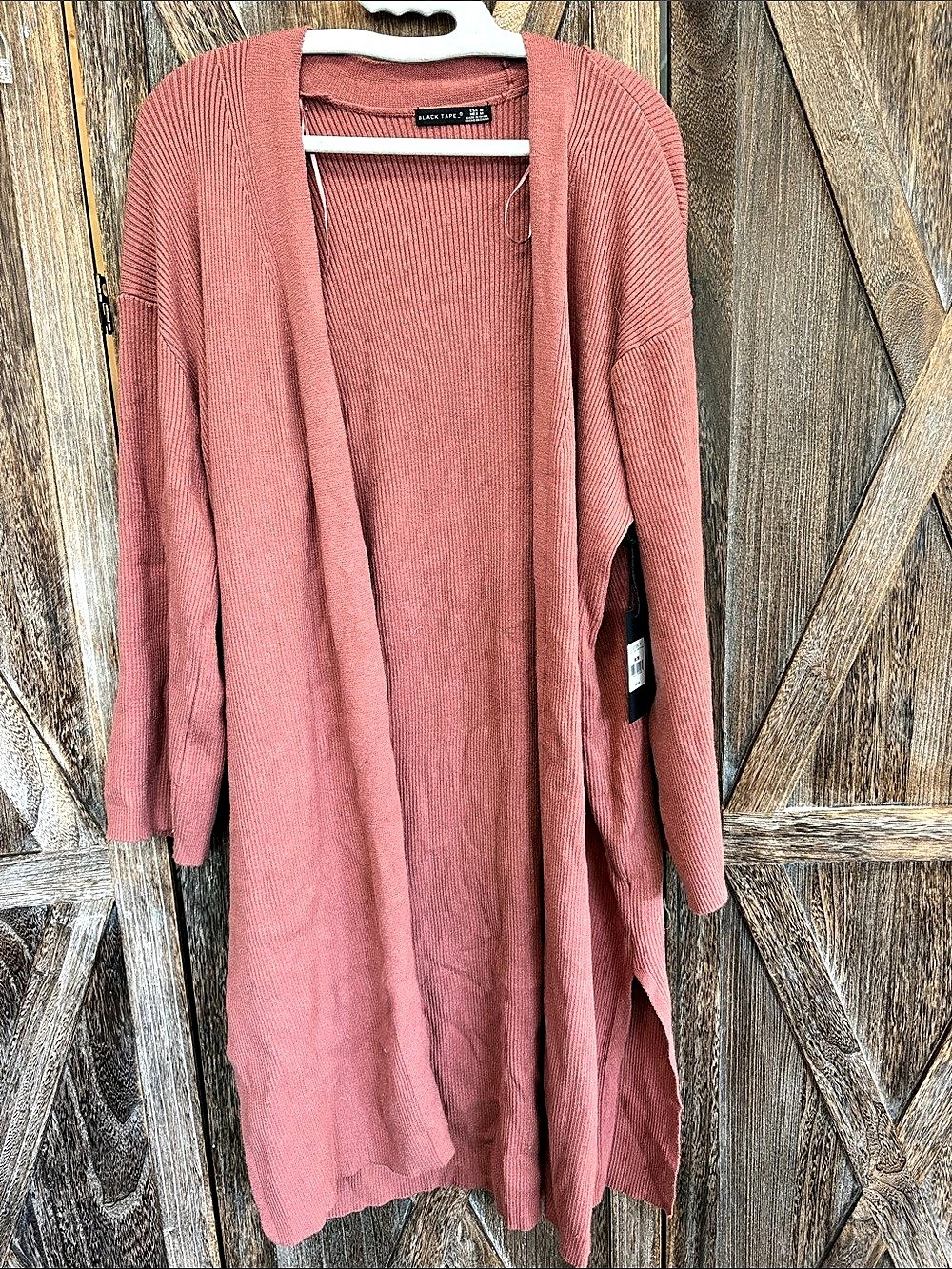 Black Tape Open Front Cardigan in Pink/Rose Size Medium NWT